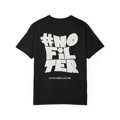 T-Shirt — #NoFilter Graphic Tee (Minimal Front Logo, Bold Back Print)