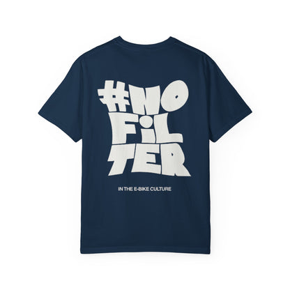 T-Shirt — #NoFilter Graphic Tee (Minimal Front Logo, Bold Back Print)