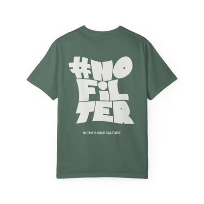 T-Shirt — #NoFilter Graphic Tee (Minimal Front Logo, Bold Back Print)