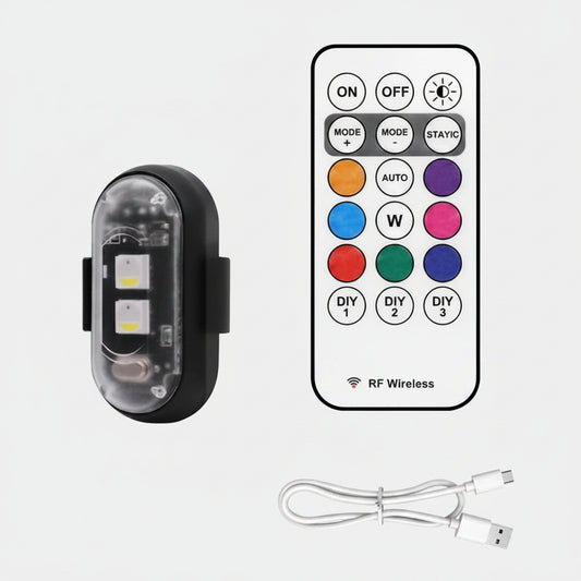 Wireless LED Strobe Lights with Remote Control Waterproof Anti-Collision Led Emergency Warning Lights for Car Motorcycle Bike