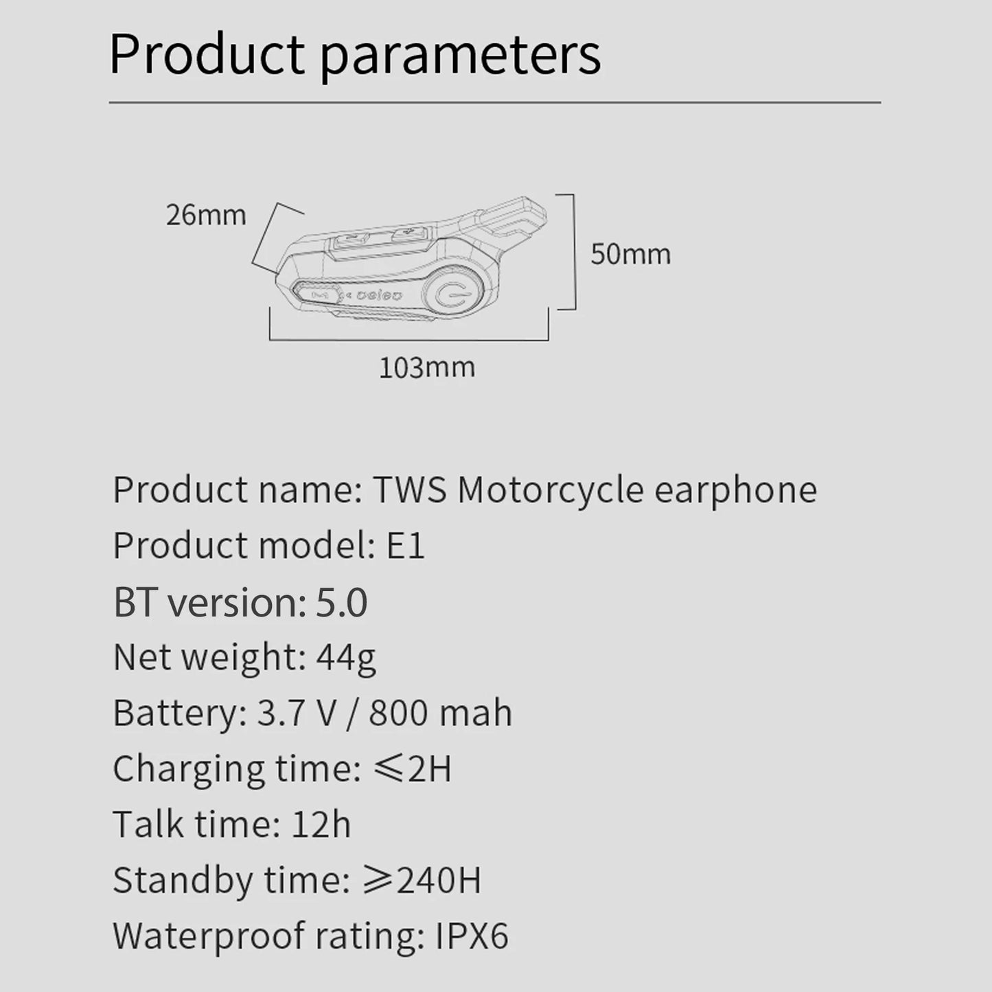 Motorcycle BT Intercom with Helmet BT Headset Waterproof Universal Communication System for ATV Dirt Bike Motorcycle