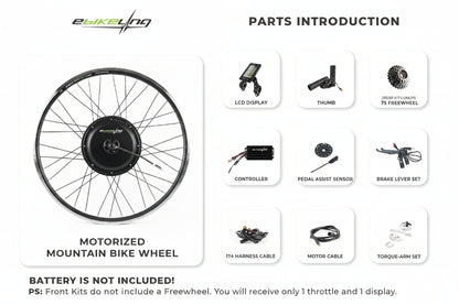 Ebike Conversion Kit 48V 1500W, 26" Rear Waterproof Electric Bike Conversion Kit, Add on Electric Bike Kit, Transform Your Bicycle with High-Performance E-Bike Technology